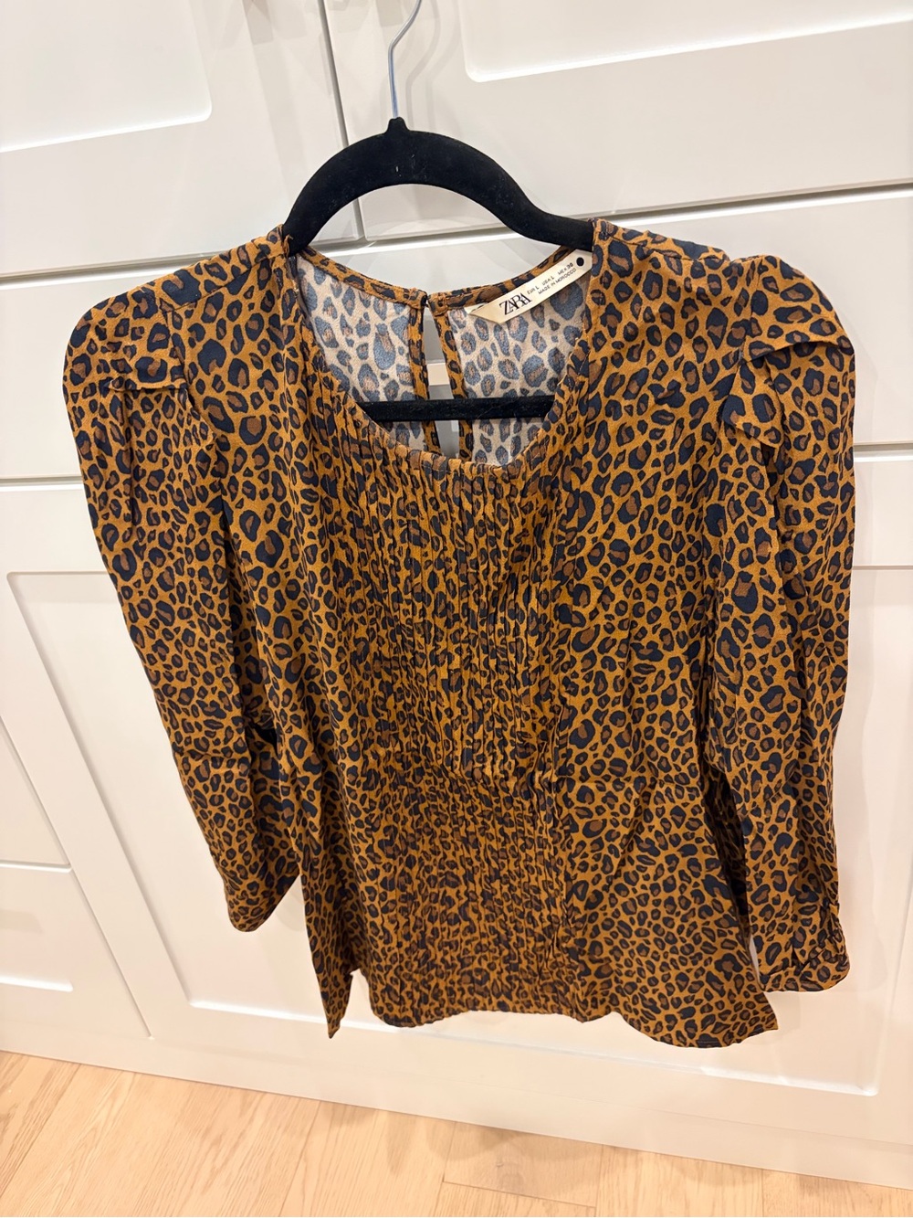Zara Leopard Print Brown and Black Blouse